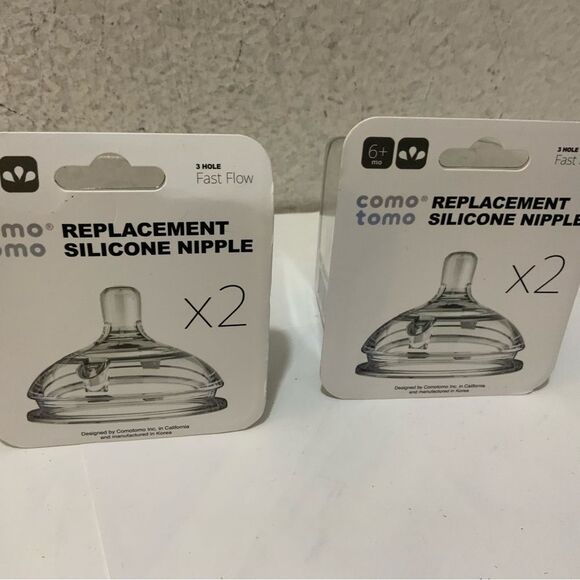 NWT Como Tomo Replacement Nipples | fast  flow 3 hole 6+ months - Picture 2 of 4